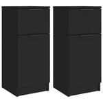 vidaXL Buffets 2 Pièces noir 30x30x70 cm bois d'ingénierie