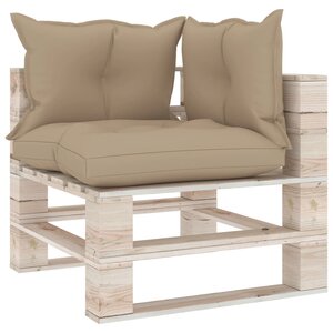 vidaXL Canapé d'angle palette de jardin avec coussins bois de pin