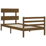 vidaXL Cadre de lit tête de lit marron miel 90x200 cm bois massif
