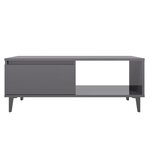 vidaXL Table basse Gris brillant 90x60x35 cm Aggloméré