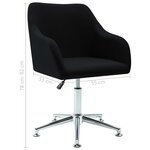 vidaXL Chaise pivotante de salle à manger Noir Tissu