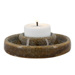 Porte-bougies à réchaud en céramique  vert  rond  Ø 10 x 2 5 cm