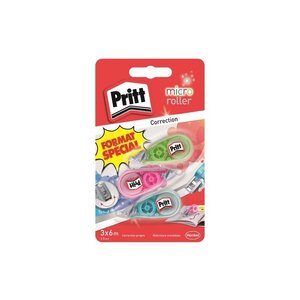 Lot de 3 rubans de correction 6 mètres - mini - pritt