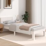 vidaXL Cadre de lit blanc 75x190 cm petit simple bois massif de pin