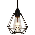 vidaXL Plafonnier avec design de diamant Noir 3 ampoules E27