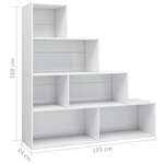 vidaXL Bibliothèque/Séparateur de pièce Blanc brillant 155x24x160 cm