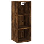 vidaXL Buffet haut Chêne fumé 34 5x34x180 cm Bois d'ingénierie
