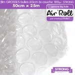 Lot de 6 rouleaux de film grosses bulles d'air largeur 50cm x longueur 25m - gamme air'roll  strong