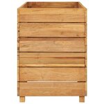 vidaXL Lit surélevé 100x40x55 cm Bois massif de teck et acier
