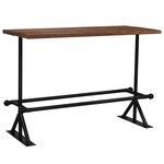 vidaXL Table de bar Bois massif de récupération Marron 150x70x107 cm