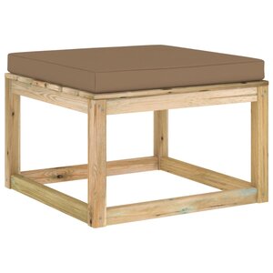 vidaXL Repose-pied de jardin avec coussin bois imprégné de vert