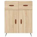 vidaXL Buffet haut Chêne sonoma 69 5x34x180 cm Bois d'ingénierie