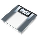 Sanitas pèse-personne impédancemètre sbg 21 180 kg verre noir et blanc