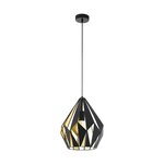 Eglo lampe suspendue carlton 1 noir et doré 49931