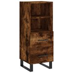 vidaXL Buffet haut Chêne fumé 34 5x34x180 cm Bois d'ingénierie