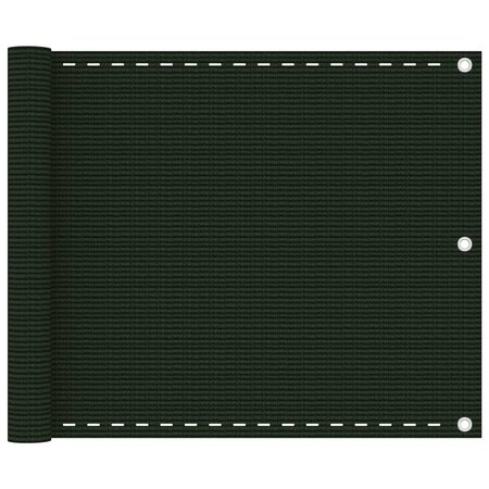vidaXL Écran de balcon Vert foncé 75x400 cm PEHD