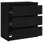 vidaXL Table de chevet Noir 60x36x64 cm Bois de pin massif