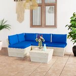 vidaXL Salon de jardin palette 5 Pièces avec coussins Épicéa imprégné