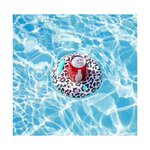 Porte boisson gonfable pour piscine ou plage  flotteur  accessoire d'eau - léopard ø18cm