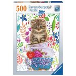 Puzzle 500 p - chaton dans une tasse