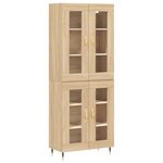 vidaXL Buffet haut Chêne sonoma 69 5x34x180 cm Bois d'ingénierie
