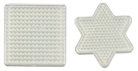 Plaque pour perles à repasser Carré et étoile 8 cm