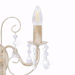 vidaXL Applique murale à perles Blanc antique 2 ampoules E14