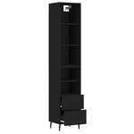 vidaXL Buffet haut Noir 34 5x34x180 cm Bois d'ingénierie