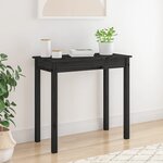 vidaXL Table console Noir 80x40x75 cm Bois massif de pin