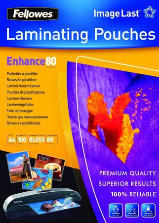 Pochette à plastifier a4 brillante 160 microns (2x80) pack 25 fellowes