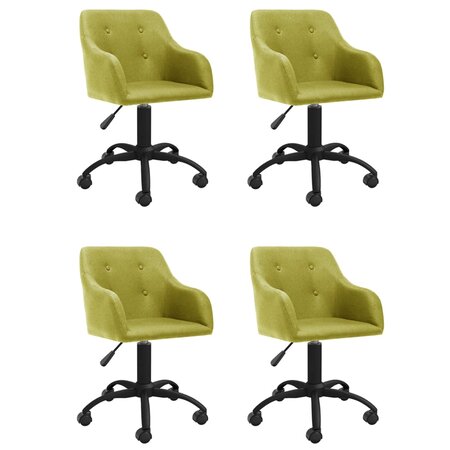 vidaXL Chaises pivotantes à manger lot de 4 vert tissu