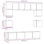 vidaXL Ensemble de meubles TV 8 Pièces Blanc brillant Bois d'ingénierie