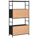 vidaXL Bibliothèque noir 80x30x145 5 cm bois d'ingénierie et fer