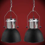 vidaXL Plafonnier métallique 2 Pièces Hauteur réglable Moderne Noir