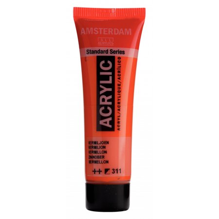 Peinture acrylique en tube vermillion 20ml - amsterdam