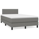 vidaXL Lit à sommier tapissier avec matelas Gris foncé 120x200cm Tissu