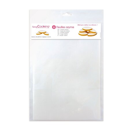 12 feuilles azyme blanches A4 pour pâtisserie