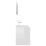 vidaXL Ensemble de meubles de salle de bain Blanc brillant Aggloméré