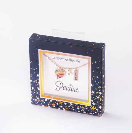 Collier prénom pauline avec pendentif  cœur