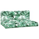 vidaXL Coussins de palette 2 Pièces motif de feuilles tissu