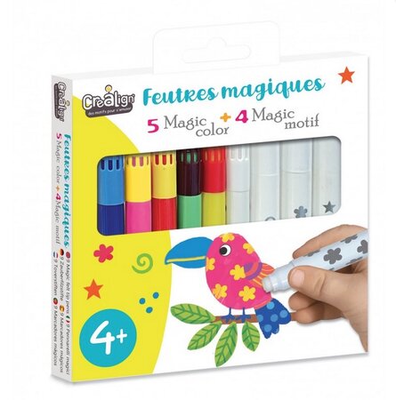 9 feutres magiques et avec motifs