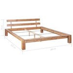 vidaXL Cadre de lit 160 x 200 cm Bois de chêne massif
