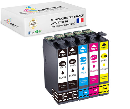 5 cartouche d'encre compatibles avec epson 16xl b2c1m1y1