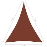 vidaXL Voile de parasol Tissu Oxford triangulaire 4x5x5 m Terre cuite