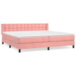 vidaXL Lit à sommier tapissier avec matelas Rose 200x200 cm Velours