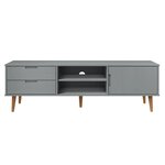 vidaXL Meuble TV MOLDE Gris 158x40x49 cm Bois de pin massif