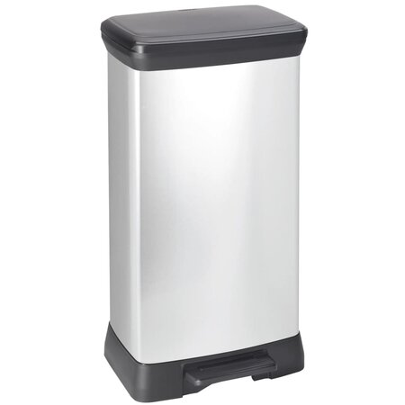 Curver poubelle à pédale deco 50 l argenté 240642