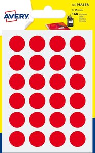 Sachet de 168 pastilles Ø15 mm. Ecriture manuelle. Coloris rouge AVERY