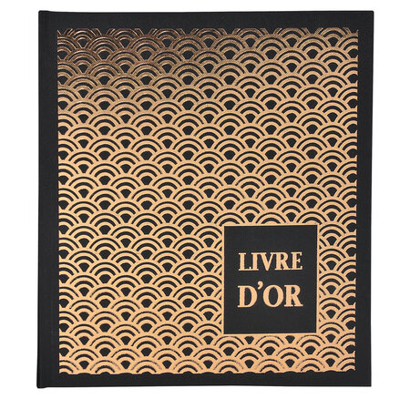 Livre D'or 140 Pages Tranche Or - Format 21x19cm - Palmyre - Noir Arc De Cercle - Exacompta