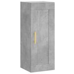 vidaXL Buffet haut Gris béton 34 5x34x180 cm Bois d'ingénierie